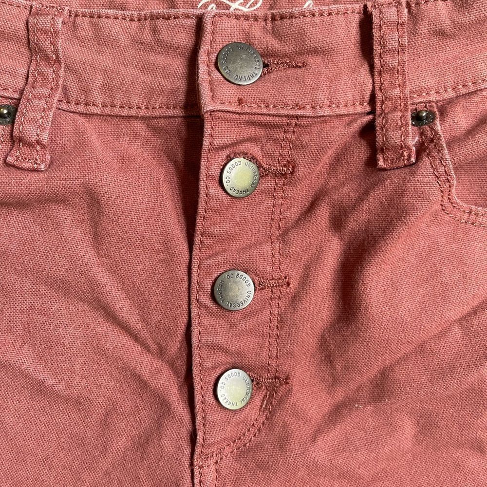 10/30 universal thread high rise midi shorts mauve button fly - Picture 2 of 6